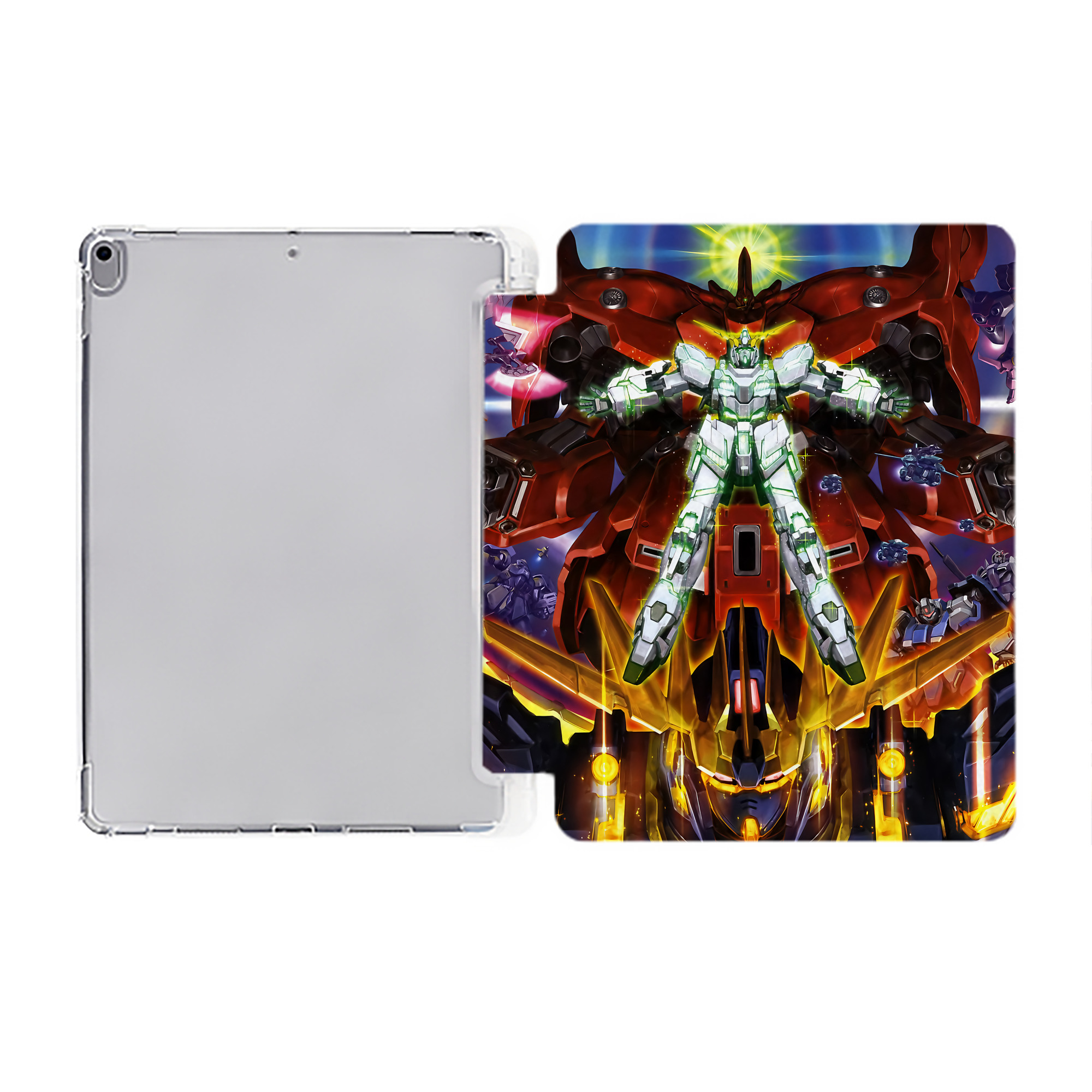 （画像用） 機動戦士ガンダム Mobile Suit Gundam IPad ケース ペン収納付き 三つ折りスタンド PUレザー×シリコン 対応機種9.5/10.5/10.9インチ